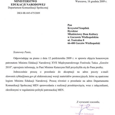 Minister Edukacji Narodowej KATARZYNA HALL