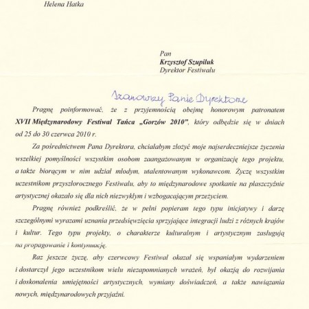 Wojewoda Lubuski HELENA HATKA
