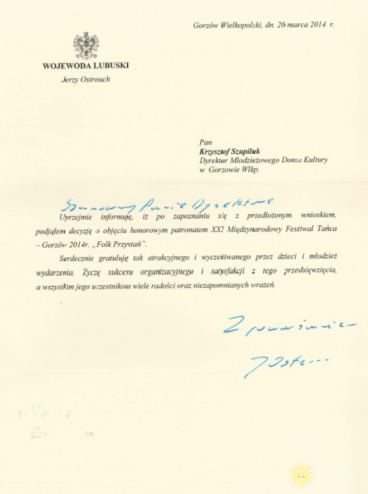 Wojewoda Lubuski – JERZY OSTROUCH